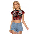 Aotearoa Iwi Te Ati Awa Personalised Raglan Cropped T Shirt Maori Kowhaiwhai Pattern