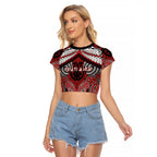 Aotearoa Iwi Te Ati Awa Personalised Raglan Cropped T Shirt Maori Kowhaiwhai Pattern
