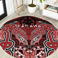 Aotearoa Iwi Te Ati Awa Round Carpet Maori Kowhaiwhai Pattern