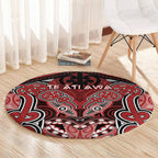 Aotearoa Iwi Te Ati Awa Round Carpet Maori Kowhaiwhai Pattern