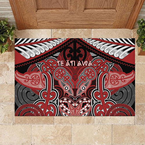 Aotearoa Iwi Te Ati Awa Rubber Doormat Maori Kowhaiwhai Pattern