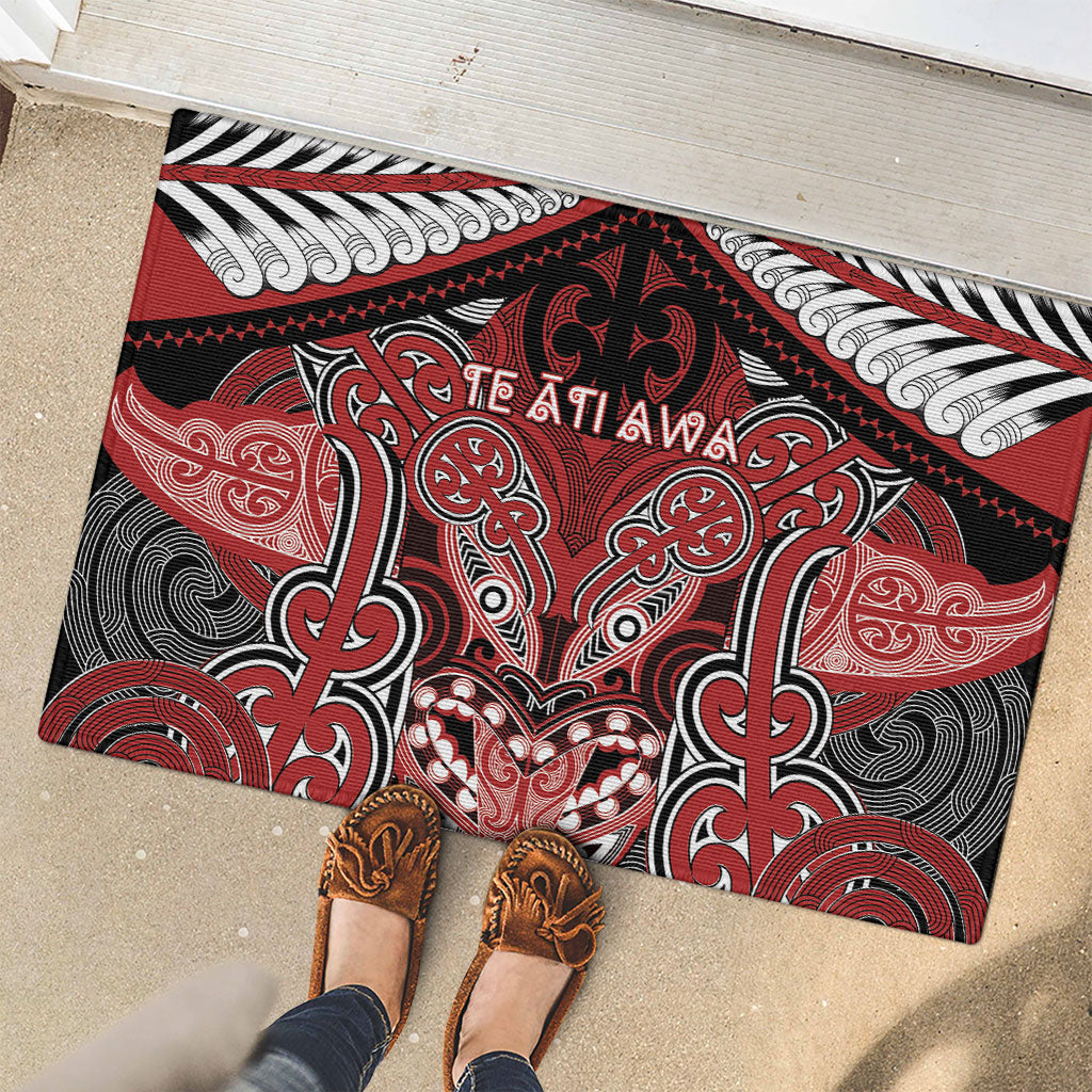 Aotearoa Iwi Te Ati Awa Rubber Doormat Maori Kowhaiwhai Pattern