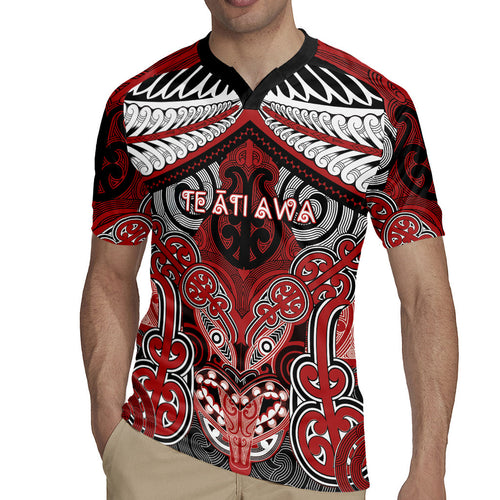 Aotearoa Iwi Te Ati Awa Personalised Rugby Jersey Maori Kowhaiwhai Pattern