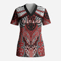 Aotearoa Iwi Te Ati Awa Personalised Scrub Top Maori Kowhaiwhai Pattern