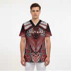 Aotearoa Iwi Te Ati Awa Personalised Scrub Top Maori Kowhaiwhai Pattern