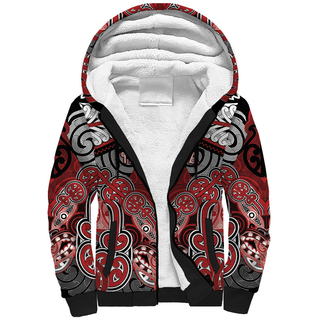 Aotearoa Iwi Te Ati Awa Personalised Sherpa Hoodie Maori Kowhaiwhai Pattern