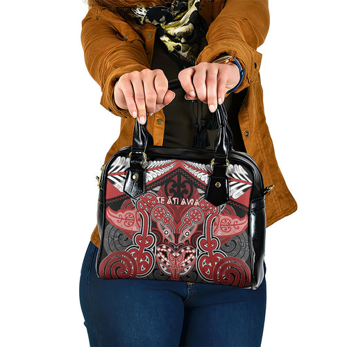 Aotearoa Iwi Te Ati Awa Shoulder Handbag Maori Kowhaiwhai Pattern