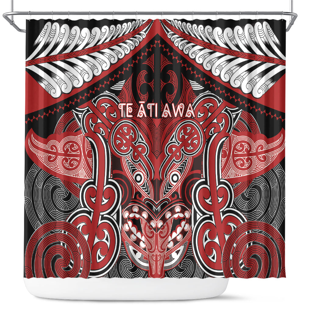 Aotearoa Iwi Te Ati Awa Shower Curtain Maori Kowhaiwhai Pattern
