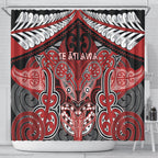 Aotearoa Iwi Te Ati Awa Shower Curtain Maori Kowhaiwhai Pattern