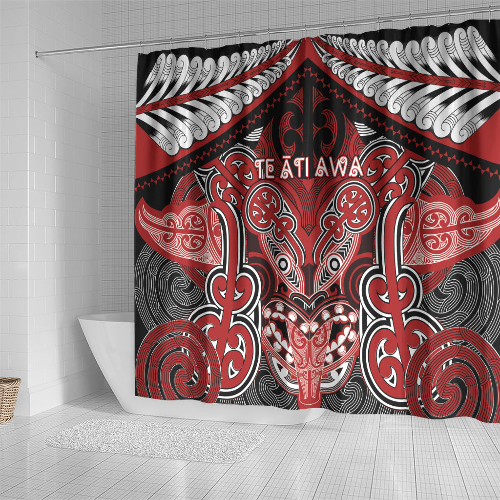 Aotearoa Iwi Te Ati Awa Shower Curtain Maori Kowhaiwhai Pattern