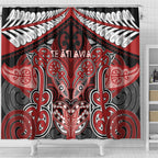 Aotearoa Iwi Te Ati Awa Shower Curtain Maori Kowhaiwhai Pattern