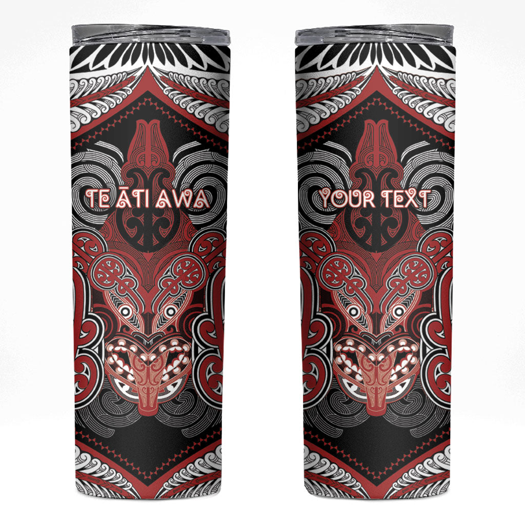 Aotearoa Iwi Te Ati Awa Personalised Skinny Tumbler Maori Kowhaiwhai Pattern