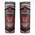 Aotearoa Iwi Te Ati Awa Personalised Skinny Tumbler Maori Kowhaiwhai Pattern