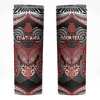 Aotearoa Iwi Te Ati Awa Personalised Skinny Tumbler Maori Kowhaiwhai Pattern