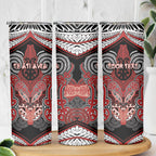 Aotearoa Iwi Te Ati Awa Personalised Skinny Tumbler Maori Kowhaiwhai Pattern