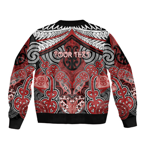 Aotearoa Iwi Te Ati Awa Personalised Sleeve Zip Bomber Jacket Maori Kowhaiwhai Pattern
