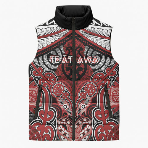 Aotearoa Iwi Te Ati Awa Personalised Sleeveless Puffer Jacket Maori Kowhaiwhai Pattern