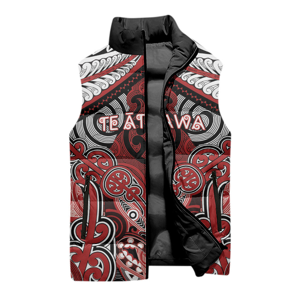 Aotearoa Iwi Te Ati Awa Personalised Sleeveless Puffer Jacket Maori Kowhaiwhai Pattern