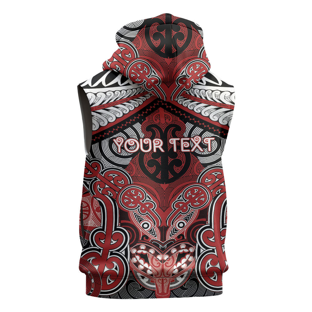 Aotearoa Iwi Te Ati Awa Personalised Sleeveless Zip Hoodie Maori Kowhaiwhai Pattern