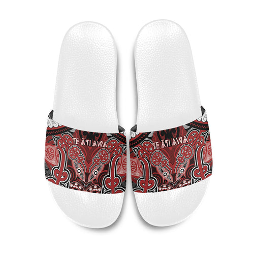 Aotearoa Iwi Te Ati Awa Slide Sandals Maori Kowhaiwhai Pattern