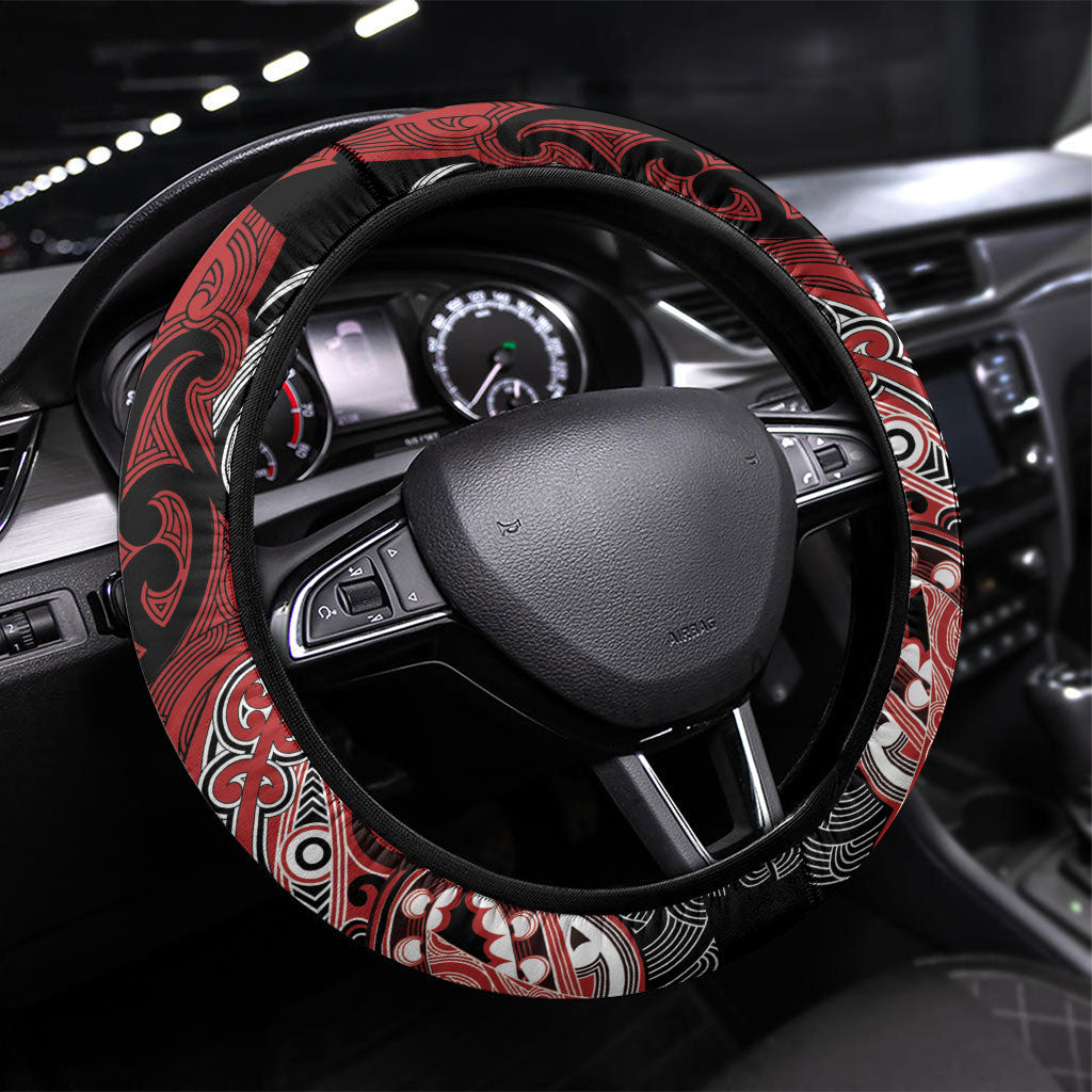 Aotearoa Iwi Te Ati Awa Steering Wheel Cover Maori Kowhaiwhai Pattern