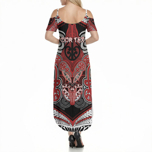 Aotearoa Iwi Te Ati Awa Personalised Summer Maxi Dress Maori Kowhaiwhai Pattern