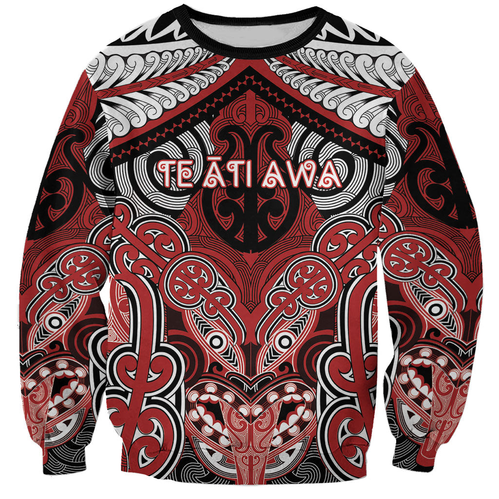 Aotearoa Iwi Te Ati Awa Personalised Sweatshirt Maori Kowhaiwhai Pattern