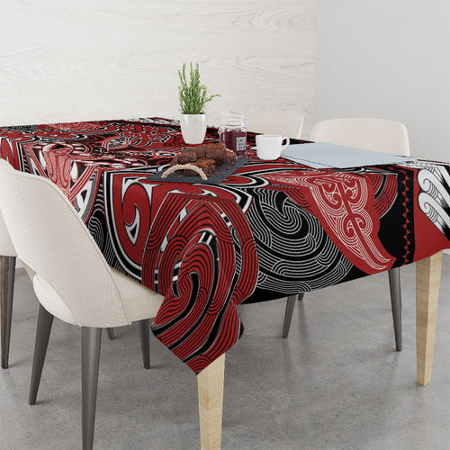 Aotearoa Iwi Te Ati Awa Tablecloth Maori Kowhaiwhai Pattern