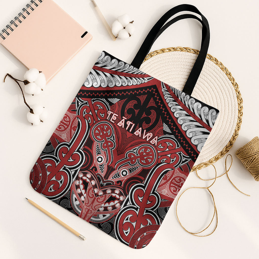 Aotearoa Iwi Te Ati Awa Tote Bag Maori Kowhaiwhai Pattern