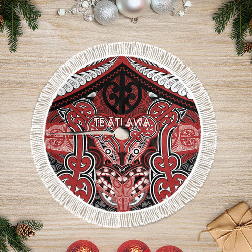 Aotearoa Iwi Te Ati Awa Tree Skirt Maori Kowhaiwhai Pattern