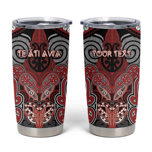 Aotearoa Iwi Te Ati Awa Personalised Tumbler Cup Maori Kowhaiwhai Pattern