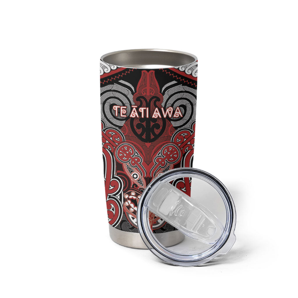 Aotearoa Iwi Te Ati Awa Personalised Tumbler Cup Maori Kowhaiwhai Pattern