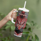 Aotearoa Iwi Te Ati Awa Personalised Tumbler With Handle Maori Kowhaiwhai Pattern