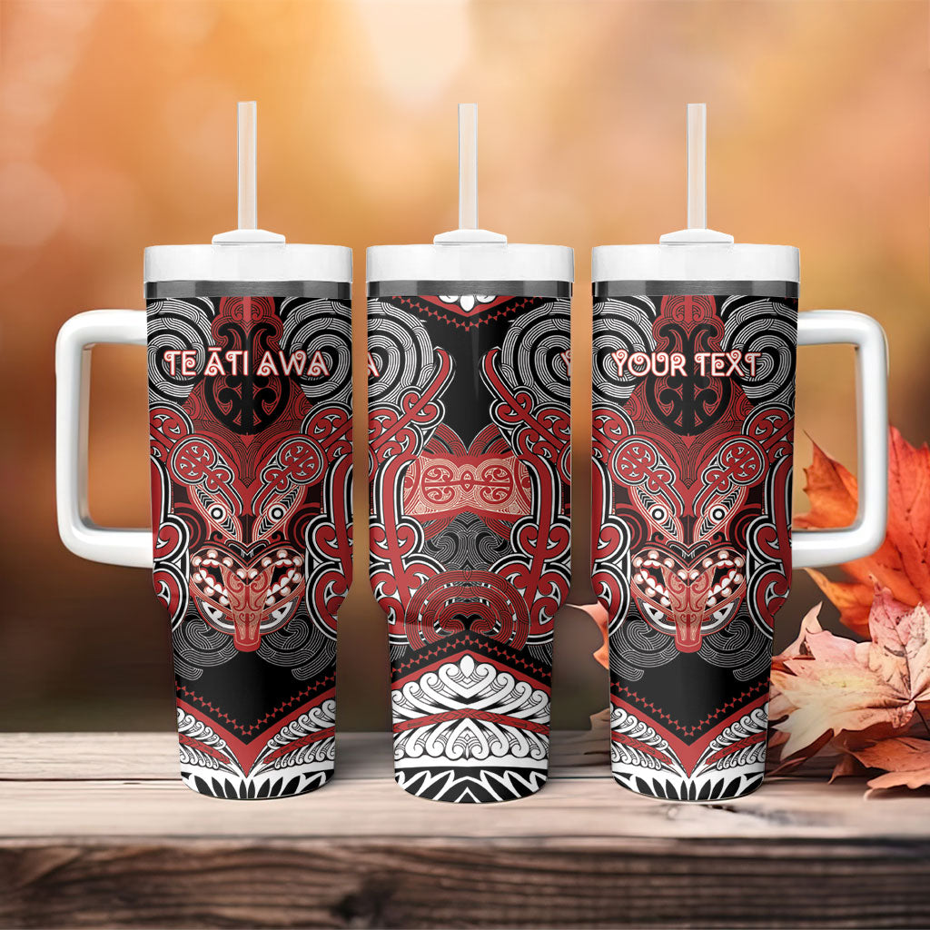 Aotearoa Iwi Te Ati Awa Personalised Tumbler With Handle Maori Kowhaiwhai Pattern