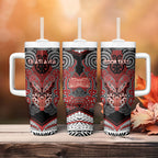 Aotearoa Iwi Te Ati Awa Personalised Tumbler With Handle Maori Kowhaiwhai Pattern