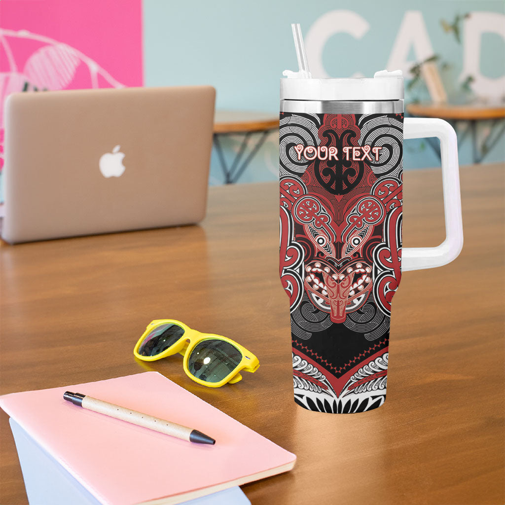 Aotearoa Iwi Te Ati Awa Personalised Tumbler With Handle Maori Kowhaiwhai Pattern