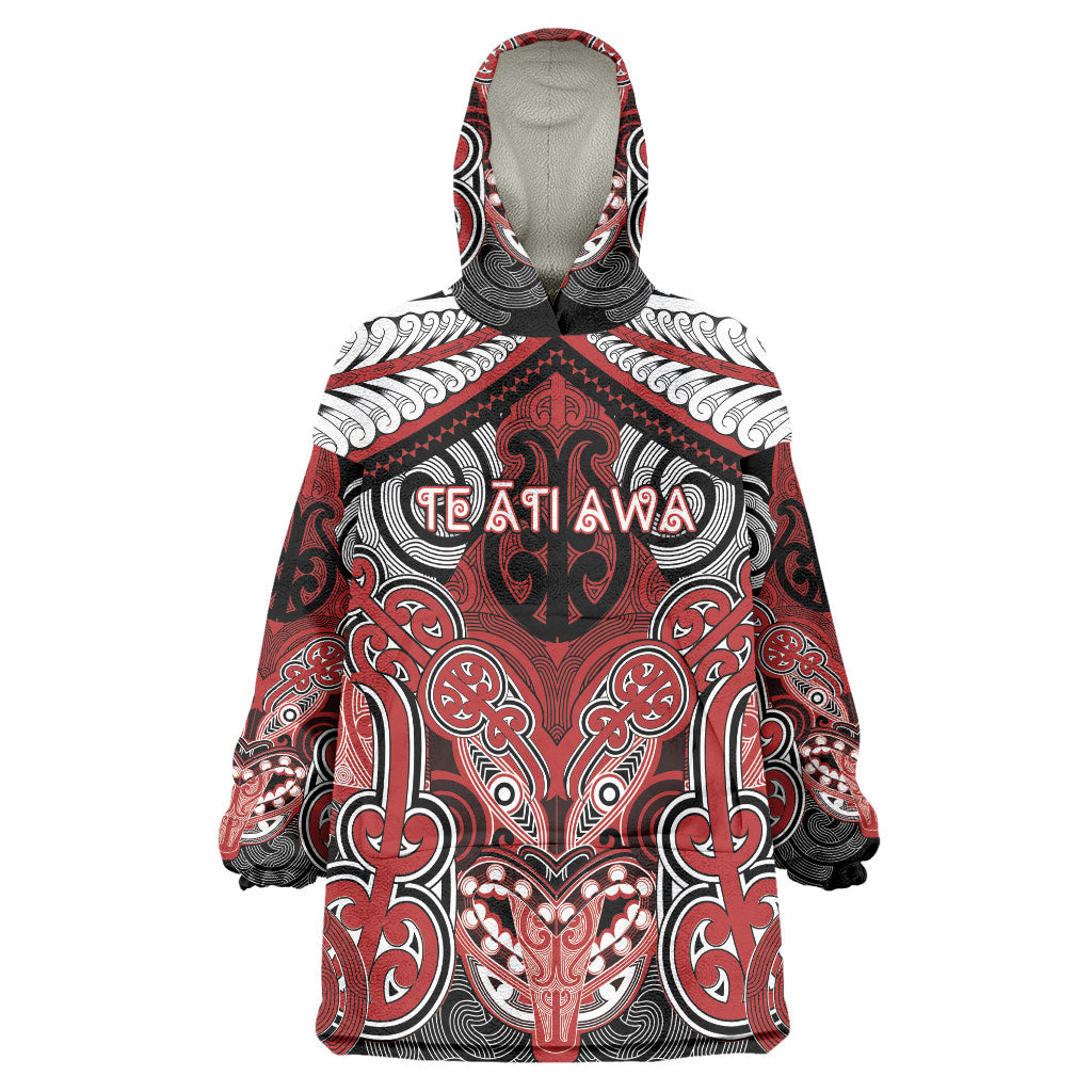 Aotearoa Iwi Te Ati Awa Personalised Wearable Blanket Hoodie Maori Kowhaiwhai Pattern
