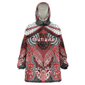 Aotearoa Iwi Te Ati Awa Personalised Wearable Blanket Hoodie Maori Kowhaiwhai Pattern