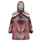 Aotearoa Iwi Te Ati Awa Personalised Wearable Blanket Hoodie Maori Kowhaiwhai Pattern