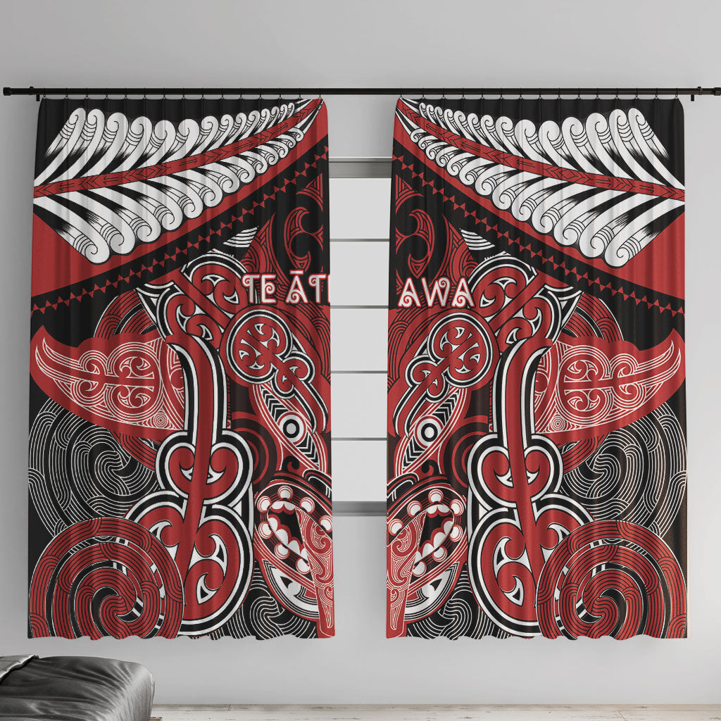 Aotearoa Iwi Te Ati Awa Window Curtain Maori Kowhaiwhai Pattern