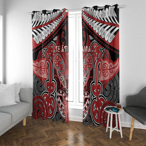 Aotearoa Iwi Te Ati Awa Window Curtain Maori Kowhaiwhai Pattern