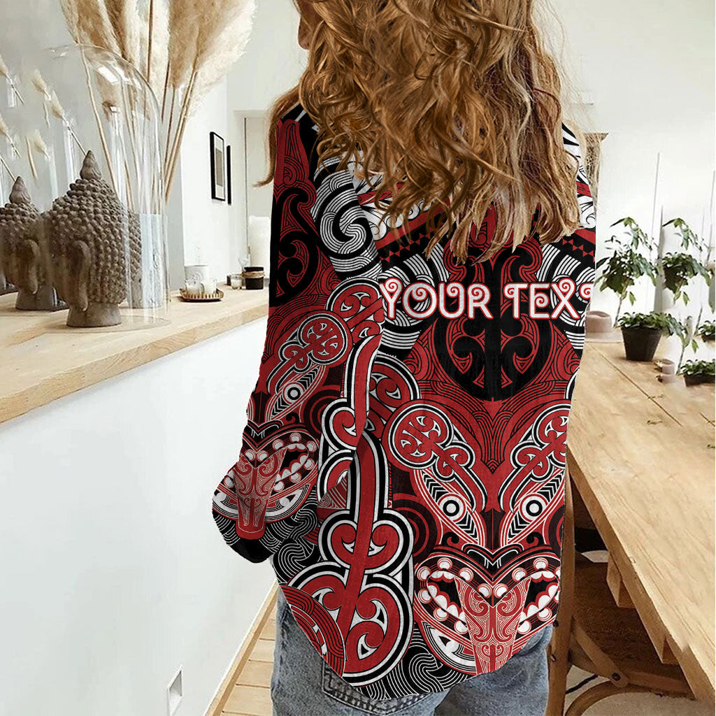 Aotearoa Iwi Te Ati Awa Personalised Women Casual Shirt Maori Kowhaiwhai Pattern