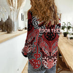 Aotearoa Iwi Te Ati Awa Personalised Women Casual Shirt Maori Kowhaiwhai Pattern