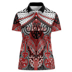 Aotearoa Iwi Te Ati Awa Personalised Women Polo Shirt Maori Kowhaiwhai Pattern