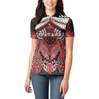 Aotearoa Iwi Te Ati Awa Personalised Women Polo Shirt Maori Kowhaiwhai Pattern