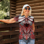 Aotearoa Iwi Te Ati Awa Personalised Women Polo Shirt Maori Kowhaiwhai Pattern
