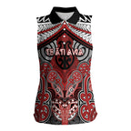 Aotearoa Iwi Te Ati Awa Personalised Women Sleeveless Polo Shirt Maori Kowhaiwhai Pattern