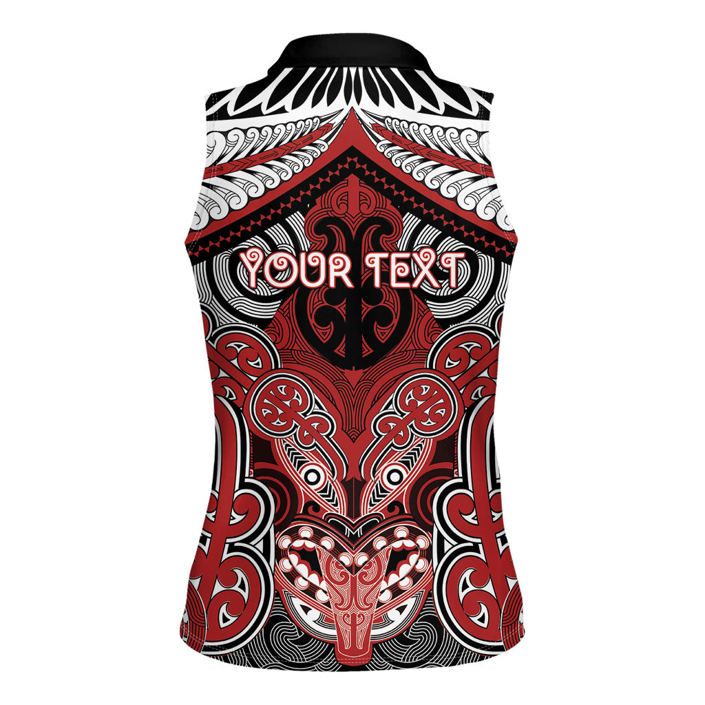 Aotearoa Iwi Te Ati Awa Personalised Women Sleeveless Polo Shirt Maori Kowhaiwhai Pattern