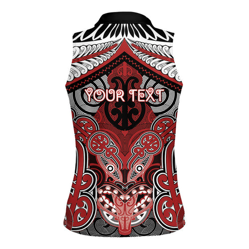 Aotearoa Iwi Te Ati Awa Personalised Women Sleeveless Polo Shirt Maori Kowhaiwhai Pattern