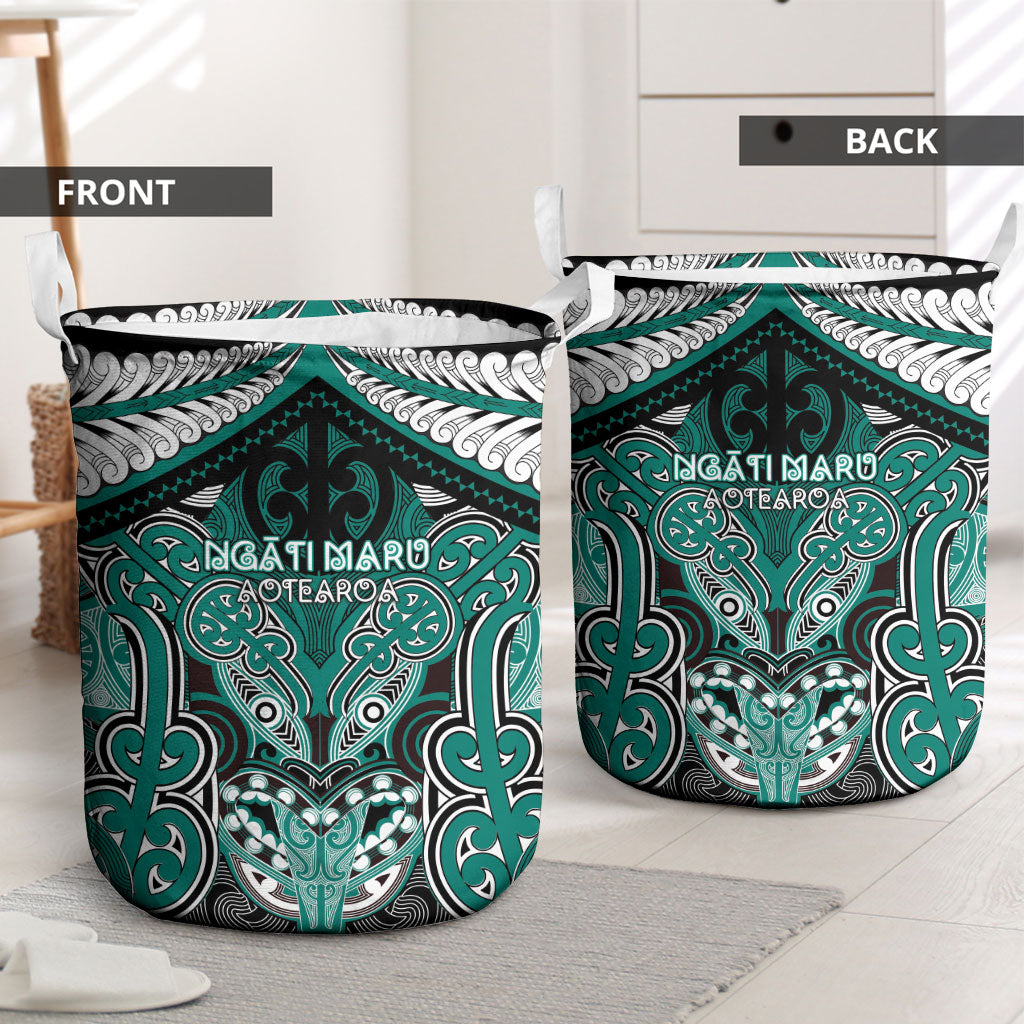 Aotearoa Iwi Ngati Maru Laundry Basket Maori Kowhaiwhai Pattern